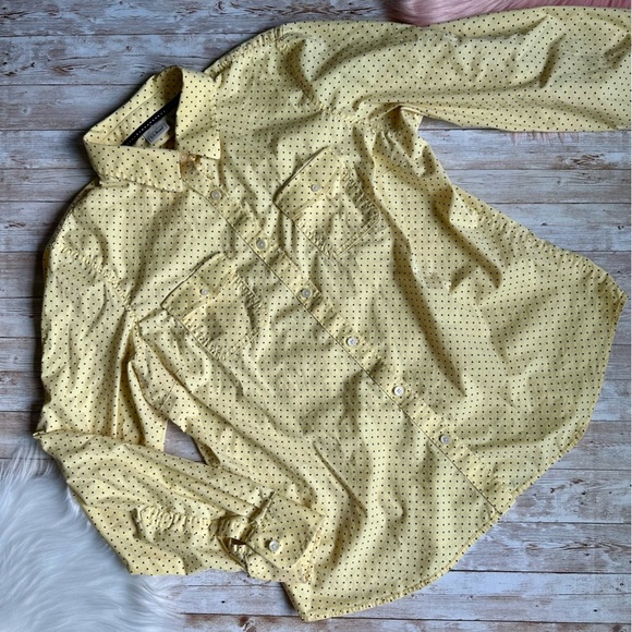L.L. Bean Women’s Polka Dot Button Front Shirt | Yellow | Large - Picture 1 of 9